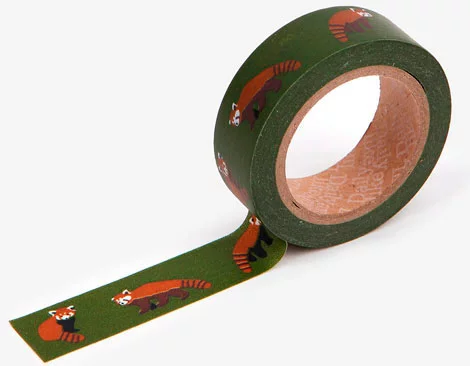 Cinta adhesiva masking tape washi lesser panda 15mm.x10m.